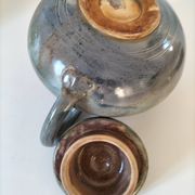 Large handcrafted celadon glazed ceramic teapot