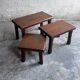 Set of three brutalist nesting tables, 1970s.