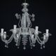 1940s Vintage Murano Clear Glass Chandelier, Classic Italian Art Glass