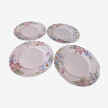 Assiettes arcopal fleurs vintage