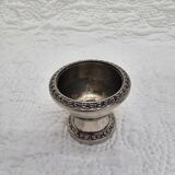 Silver-plated salt and pepper shakers and egg cups