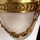 Suspension lamp in gilded bronze and frosted glass nineteenth century