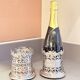 Pair of Silver-Plated Wine Bottle Coasters with Grape Vine Decoration Tableware