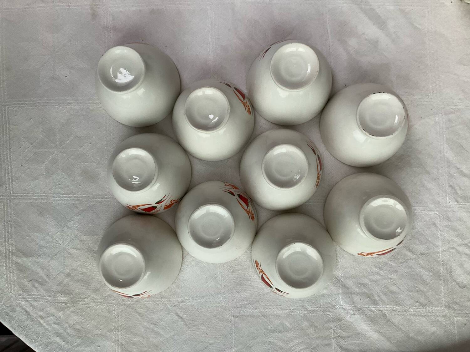 10 Boch coffee bowls (Belgium)