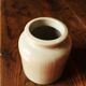 Glazed stoneware mustard pot