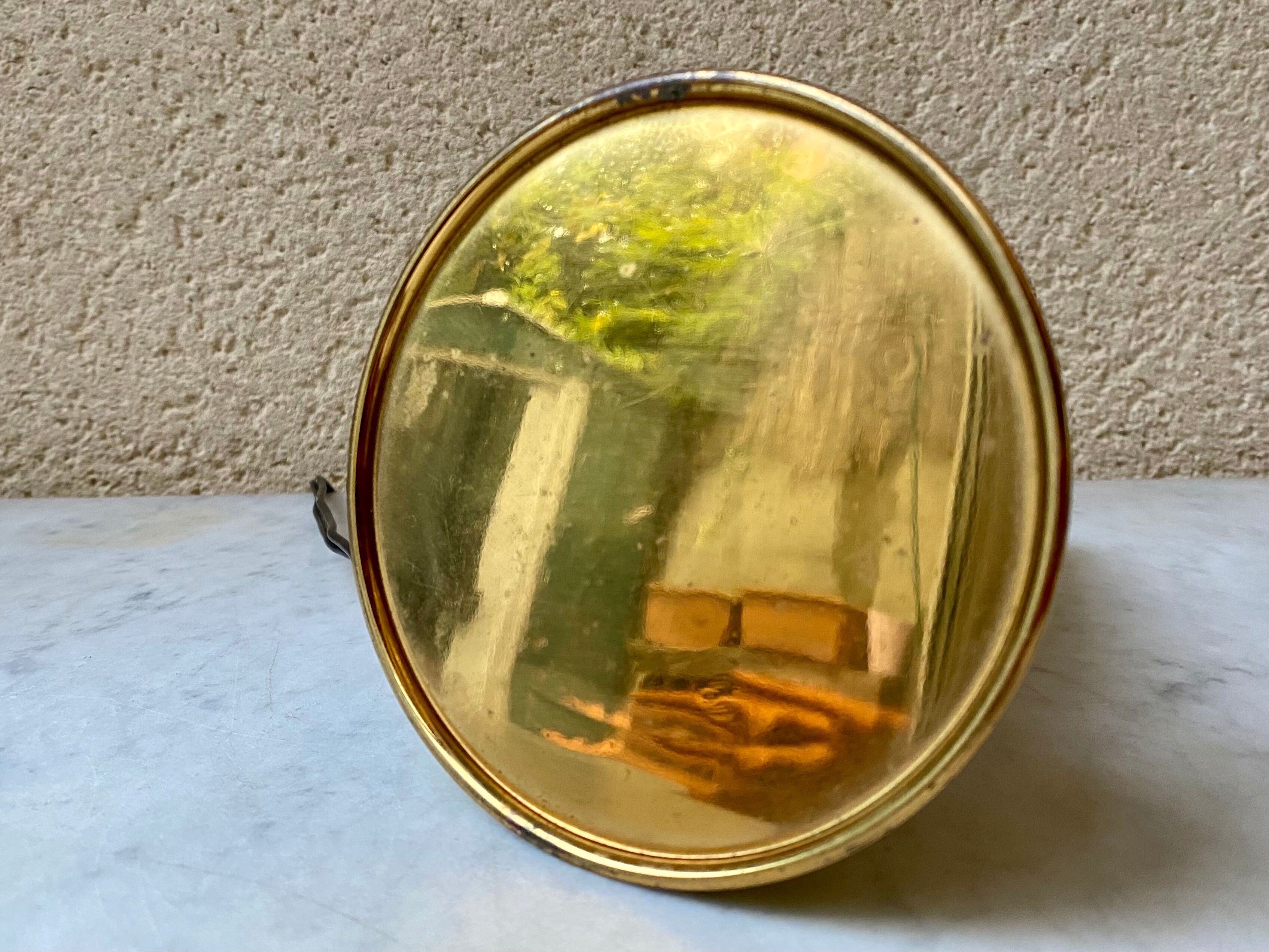 Bedside lamp vintage 60s tole enamelled opaline glass