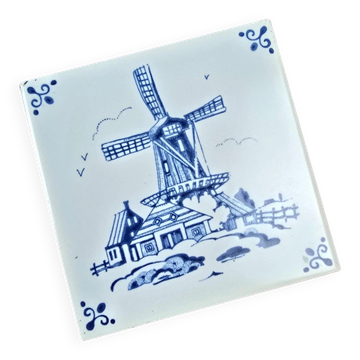 Old Royal Mosa Holland tile – Delft blue mill decor – Vintage earthenware