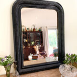 Louis Philippe mirror of the period with the plate repainted in nour