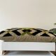 Velvet cushion Ikat diamond green