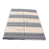 Recycled cotton handmade rug - Grey and white
