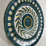 Painted and enamelled ceramic plate