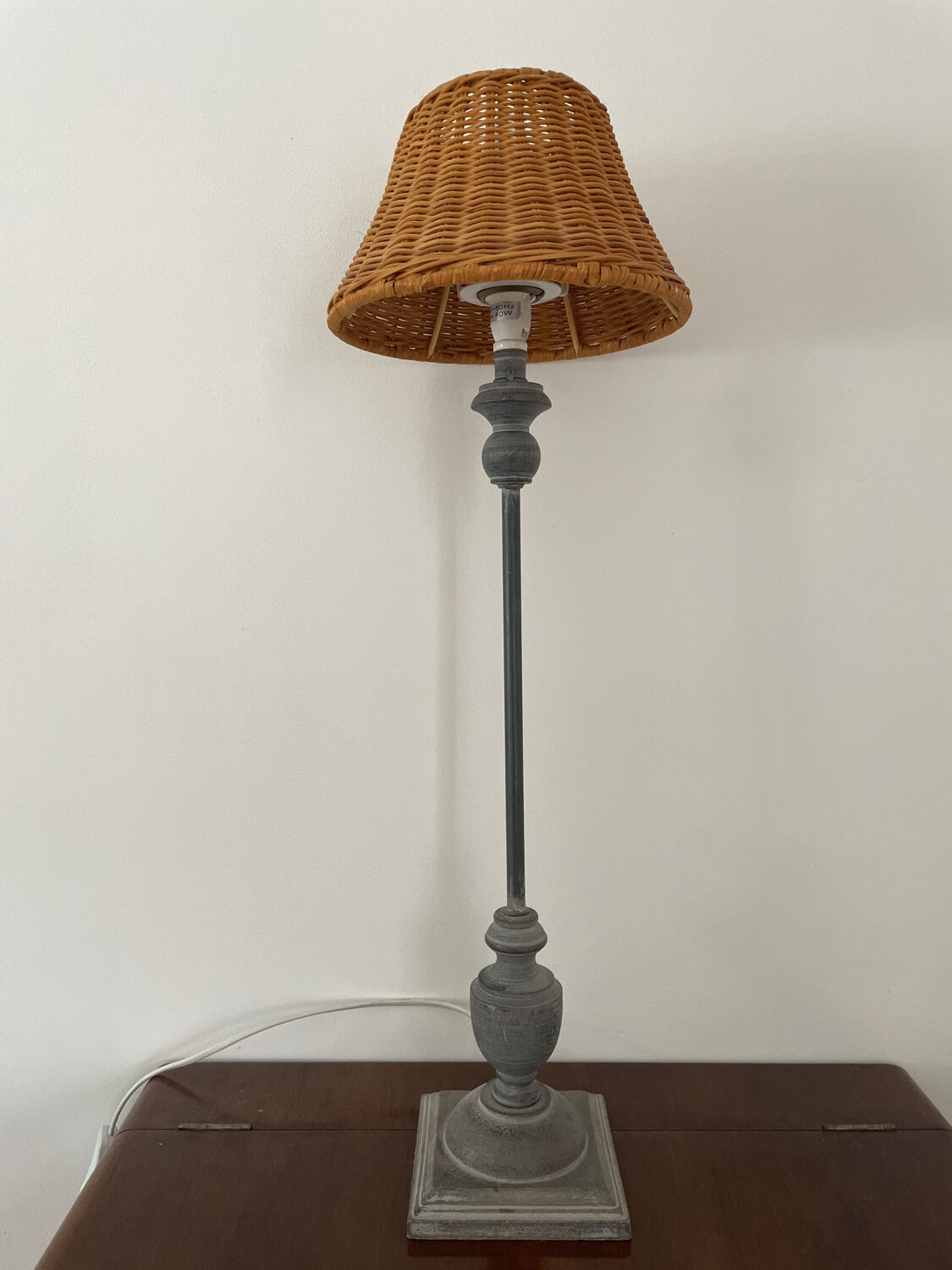 Vintage wood and metal lamp 1980.