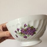 Series of 4 purple pattern Sarreguemines bowls