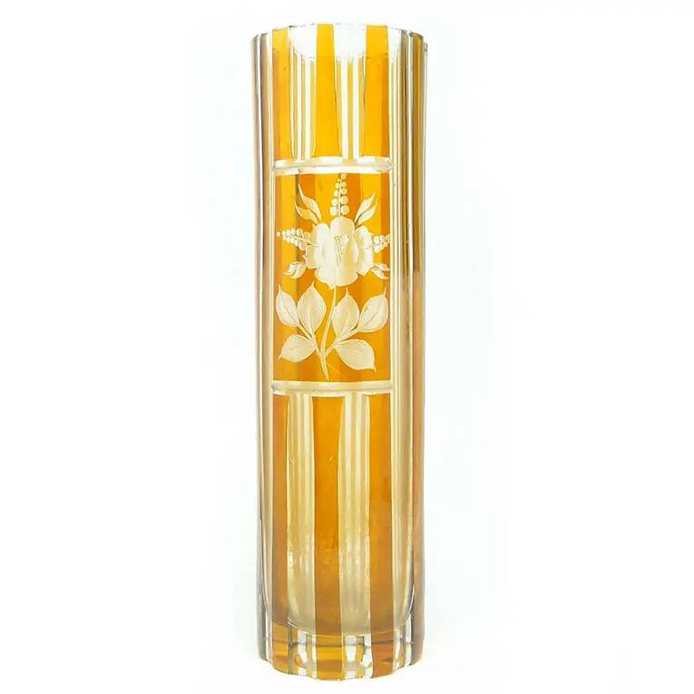 Mid-century modern vase, crystal, Huta Julia, Poland, 1970s
