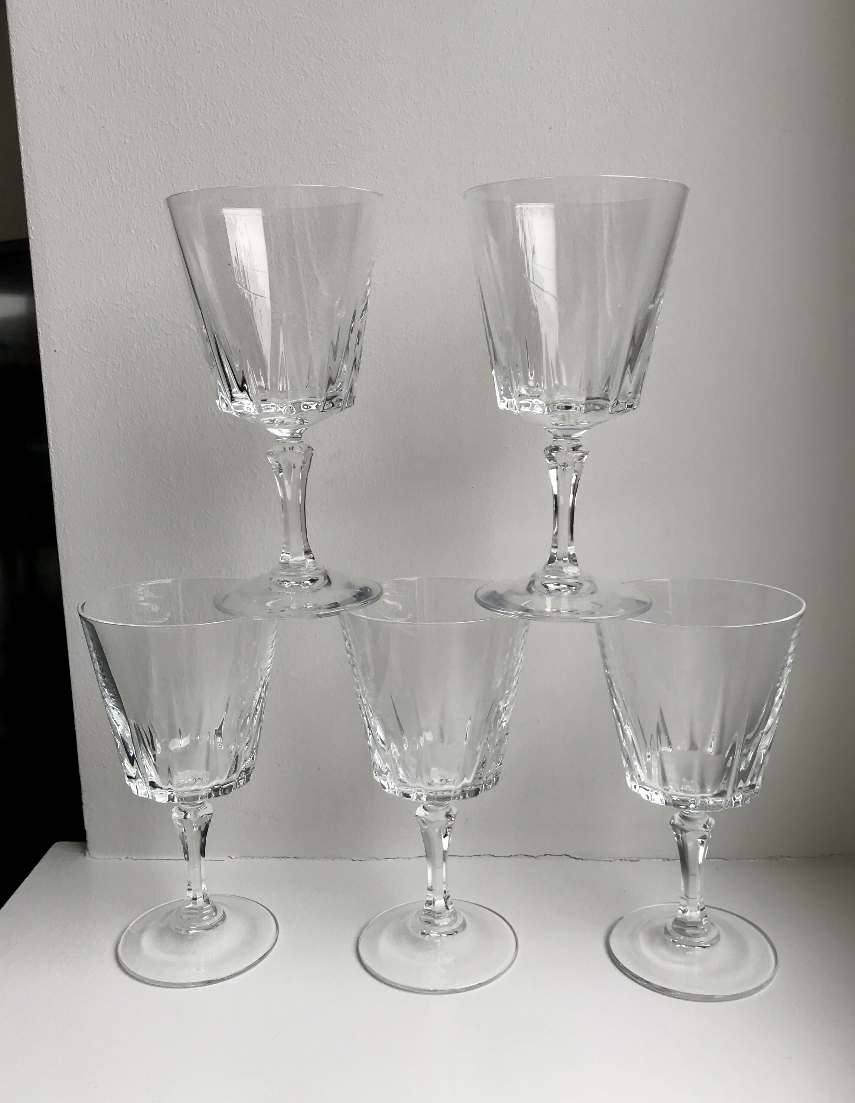 Set of 5 crystal wine glasses 50-60s