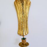 Pair of Art Deco wall sconces in brass, Sweden, 1950s