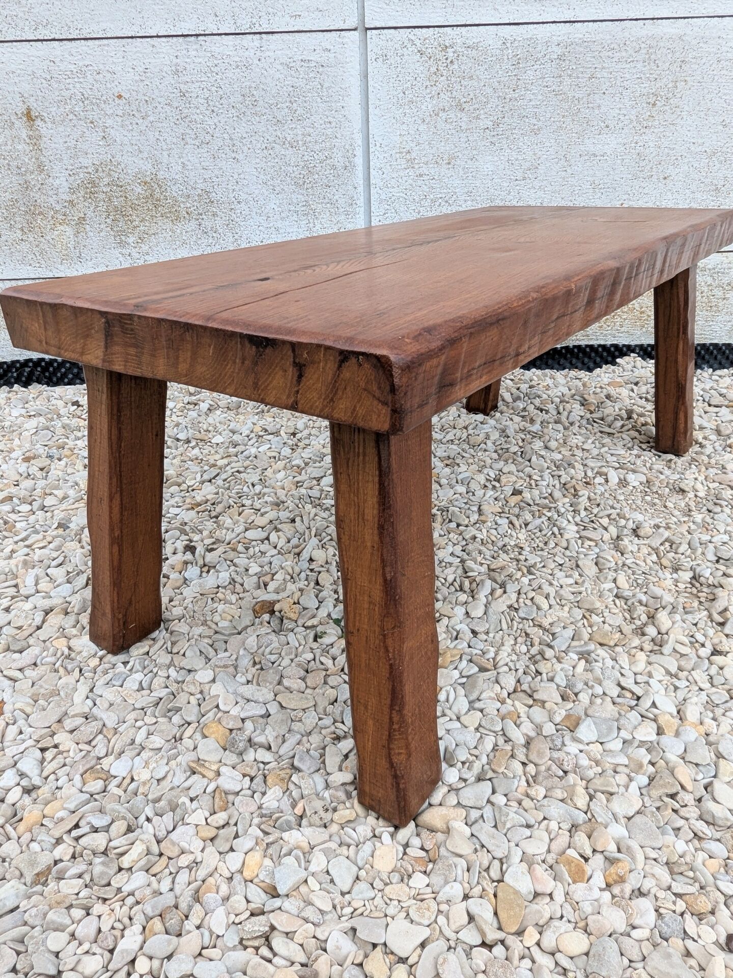 Brutalist Coffee Table Oak 60 70 Modernist Mid Century Vintage