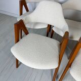 1960s set of 6 Compass teak dining chairs by Kai Kristiansen for Schou Andersen Møbelfabrik