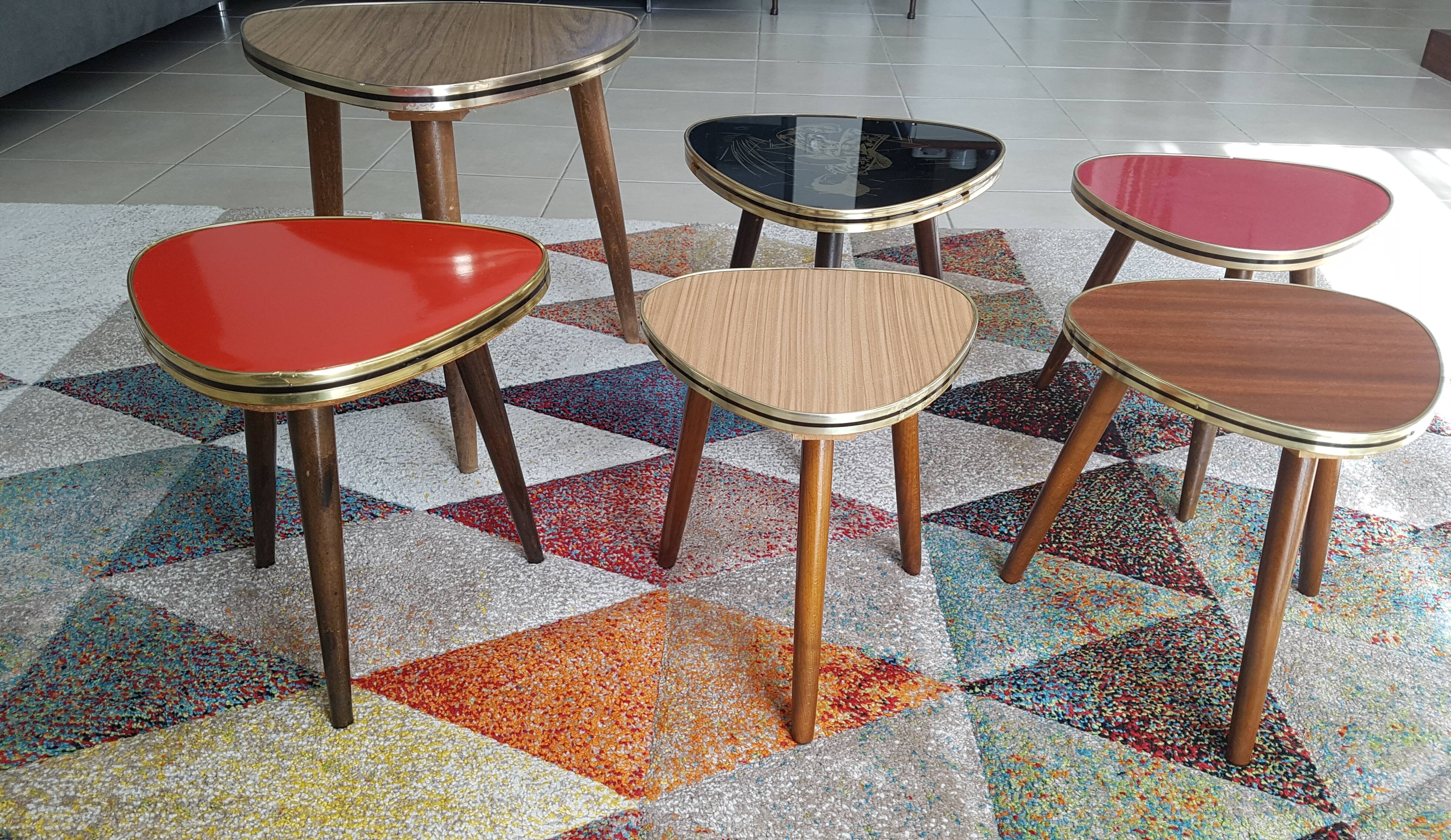 Duo plant holders formica, vintage tripod