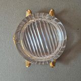 Lancel golf ashtray in crystal and metal dore