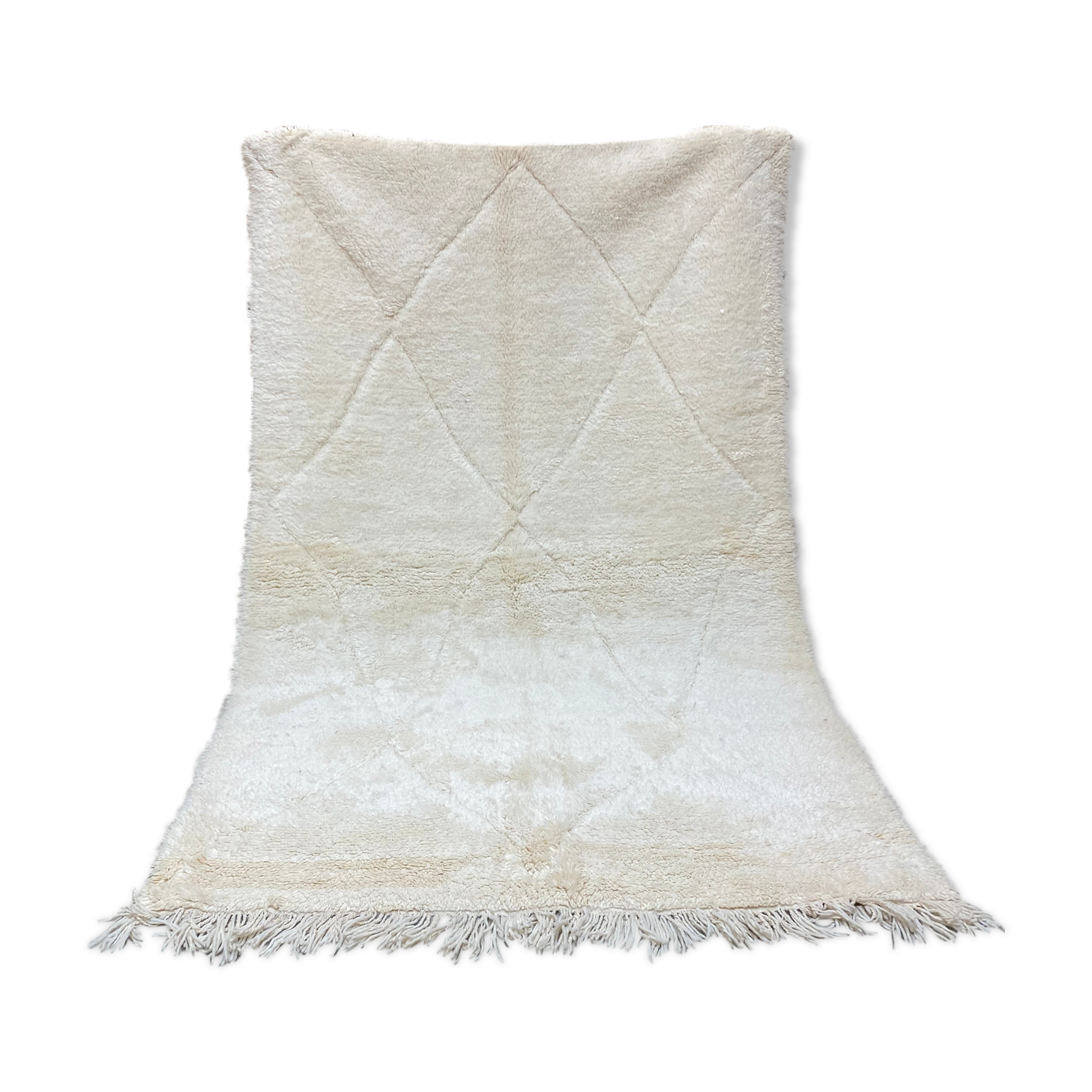 Beniouarain white wool carpet 160x260cm