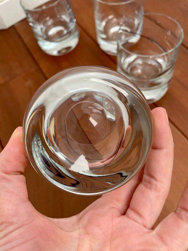 Krosno 10 cm blue rimmed crystal glasses