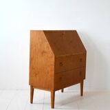 Vintage Scandinavian oak and burr oak secretaire