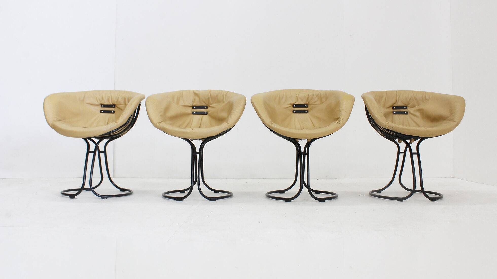 Set of 4 Pan Am dining chairs by Gastone Rinaldi for Rima Italy 1970s