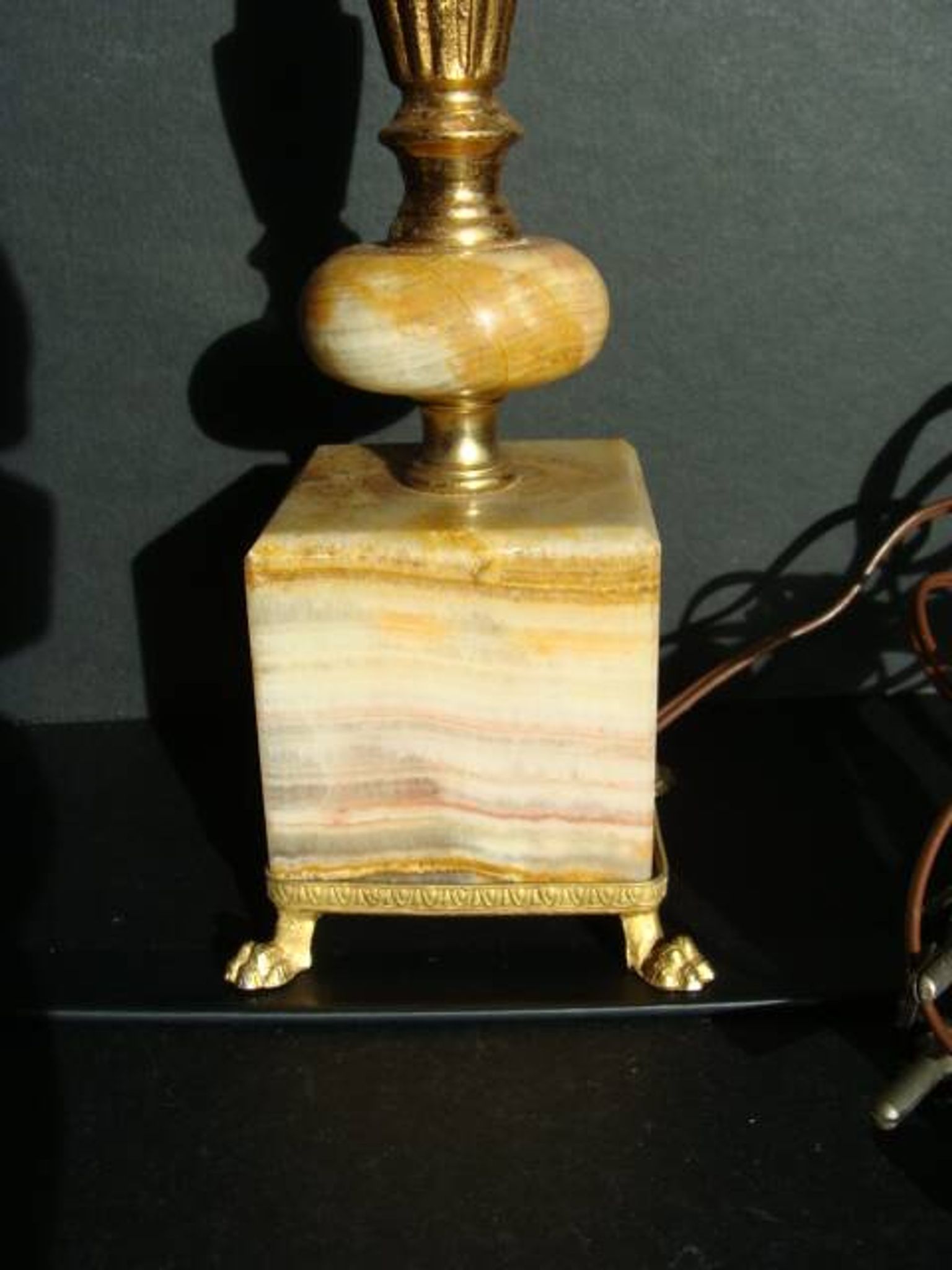 Pied de lampe colonne vintage / onyx