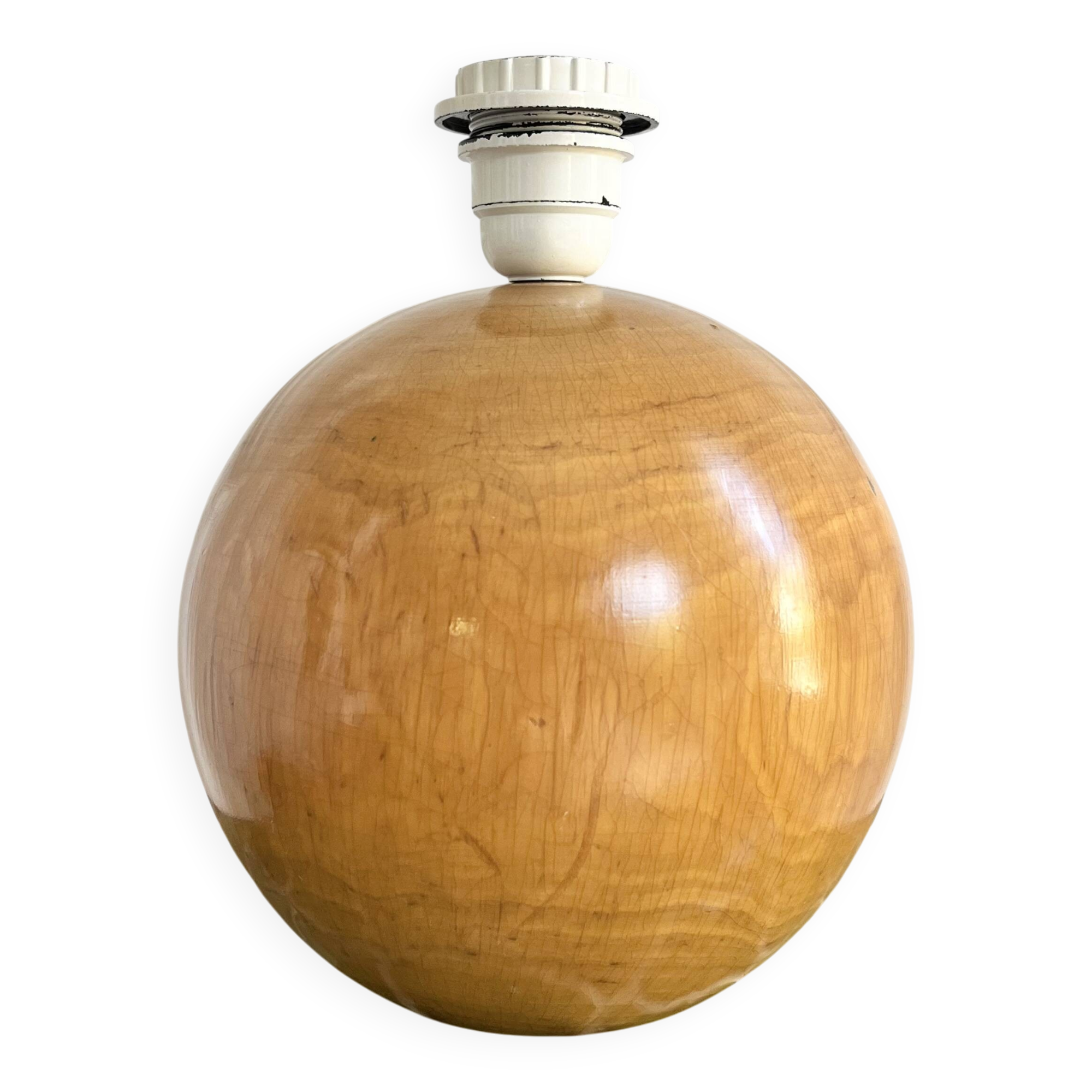 Large solid wood ball lamp