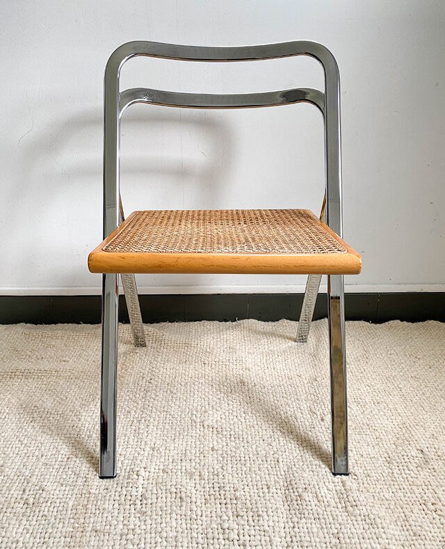 Folding chair cannage Giorgio Cattelan