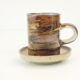 Lot of 4 espresso cups and 4 sub cups in Japanese "Raku" style
