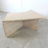 Tables basses triangulaires en travertin Up & Up, années 1970