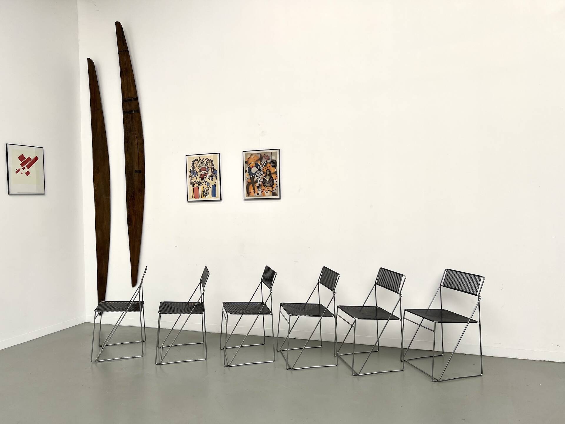 Set of 6 Nuova X-Line chairs, 1977