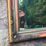 Golden mirror with gold leaf 79 x 53 cm