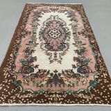 Vintage turkish rug 216x122 cm shabby carpet central anatolian medium