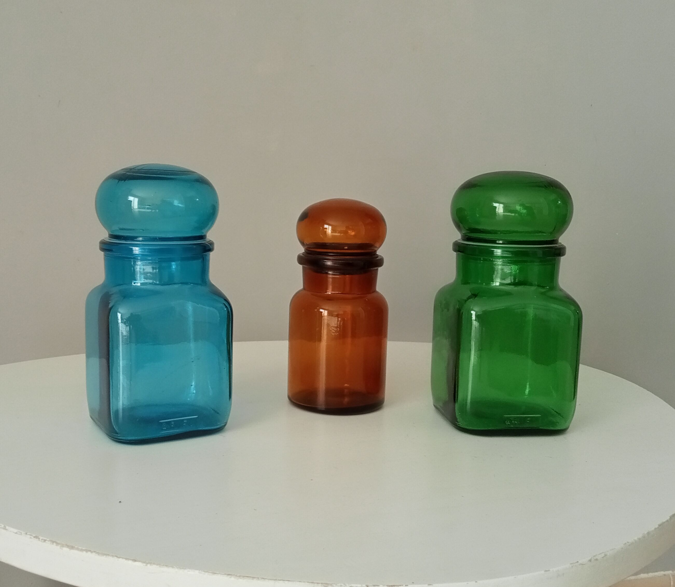 Set of 3 vintage jars 70s