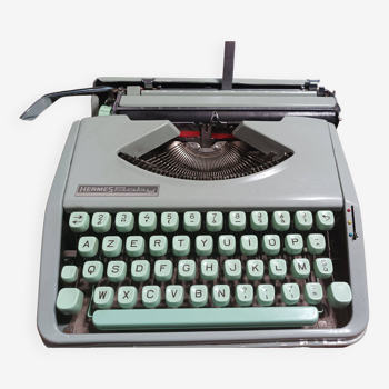 Hermès Baby lime green typewriter with suitcase