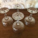 Sculpted glass ice cream sundae set