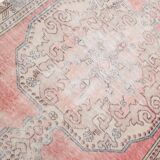 4x7 Pale Red & Beige Rustic Vintage Rug, 129x217Cm