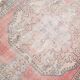 Tapis rustique vintage rouge pâle et beige 4x7, 129x217 cm