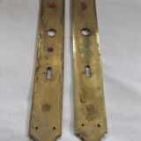 Pair of Louis XVI style beaded bronze door handles