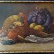 Table still life oil on Panel with its wooden frame