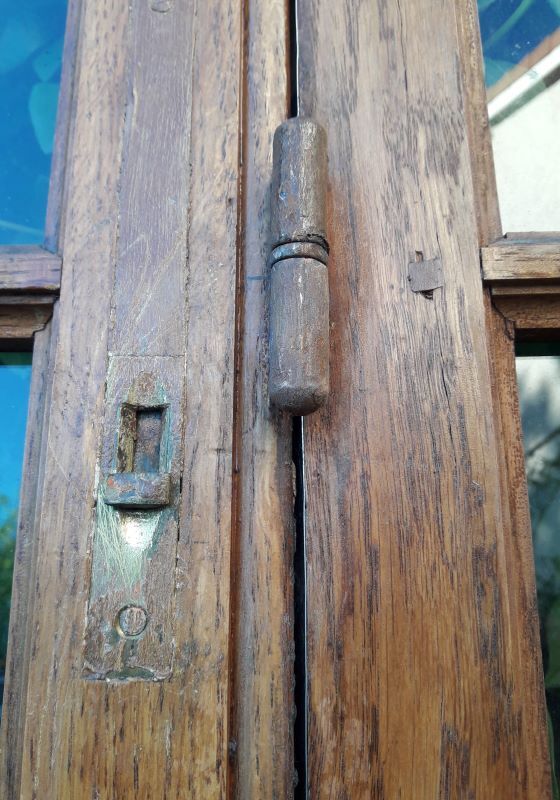 Glass window h141xl263 in oak 4 leaves