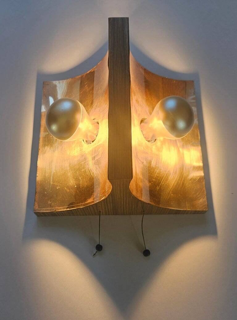 Very rare mid-century wall lamp, Germany, 1970s
