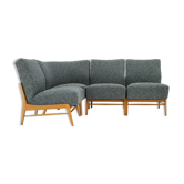 Fauteuils modulaires des années 1970 en bois de hêtre et tissu Kirgby, Tchécoslovaquie