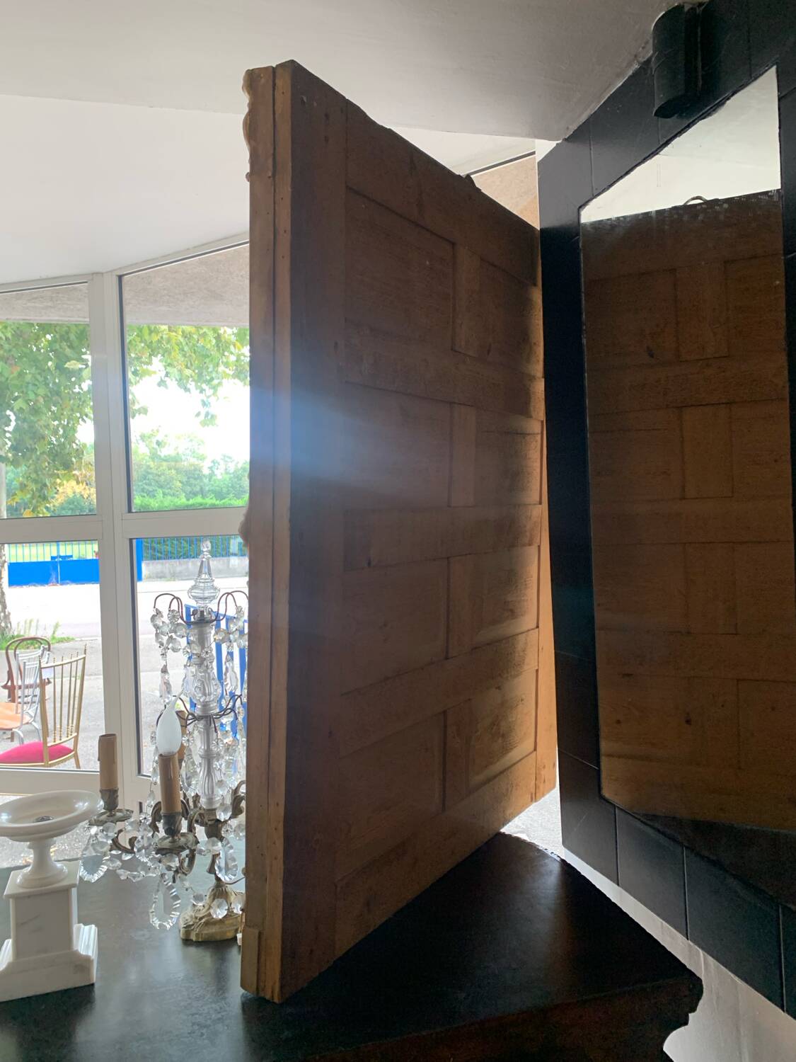 Old gilded mirror fireplace, 19th century restoration