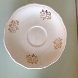 White porcelain coffee service with golden flowers / vintage 50s-60s