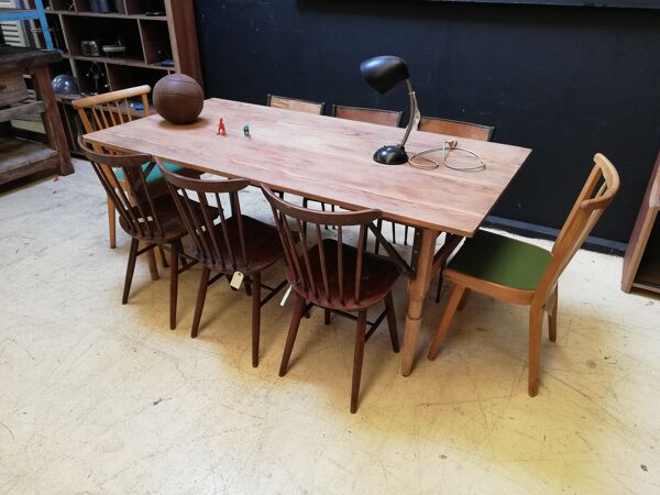 Table pliante en bois brasserie-guinguette , 6/8 couverts