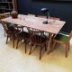 Folding table in wood brewery-guinguette, 6/8 cutlery